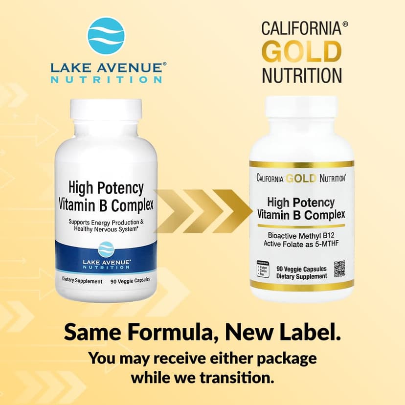 California Gold Nutrition, 優效維他命 B 複合物，含甲基葉酸和甲基 B12，90 粒素食膠囊