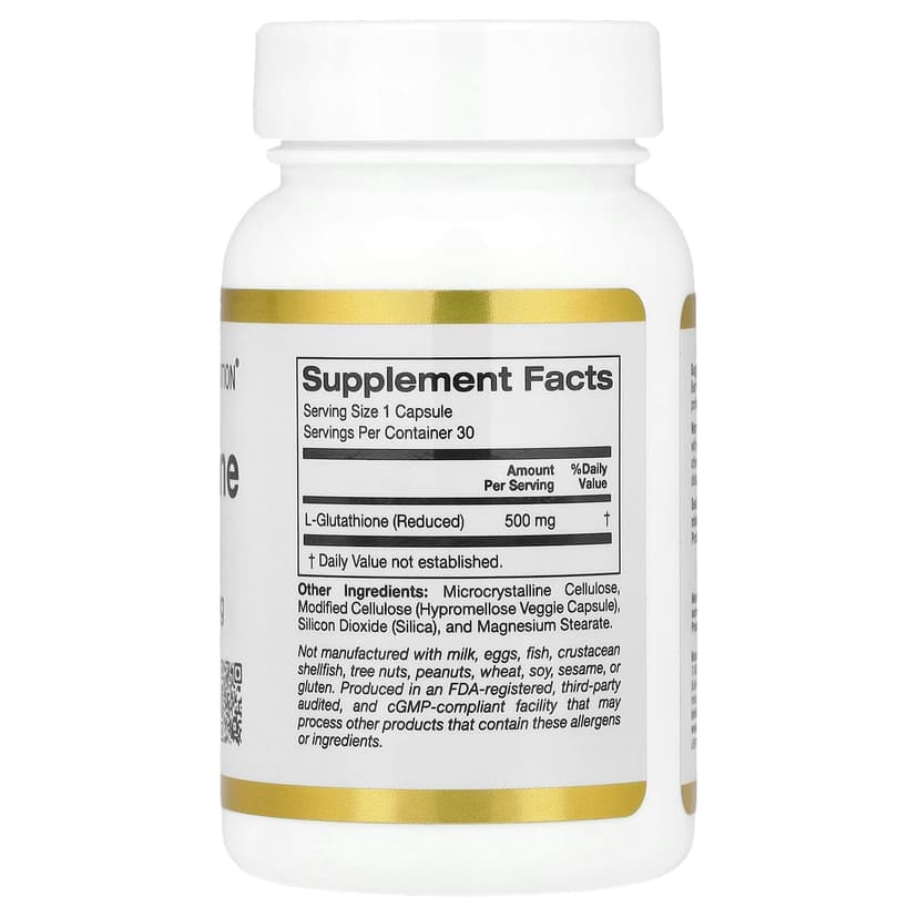 California Gold Nutrition, L-谷胱甘肽（還原型），500 毫克，30 粒素食膠囊