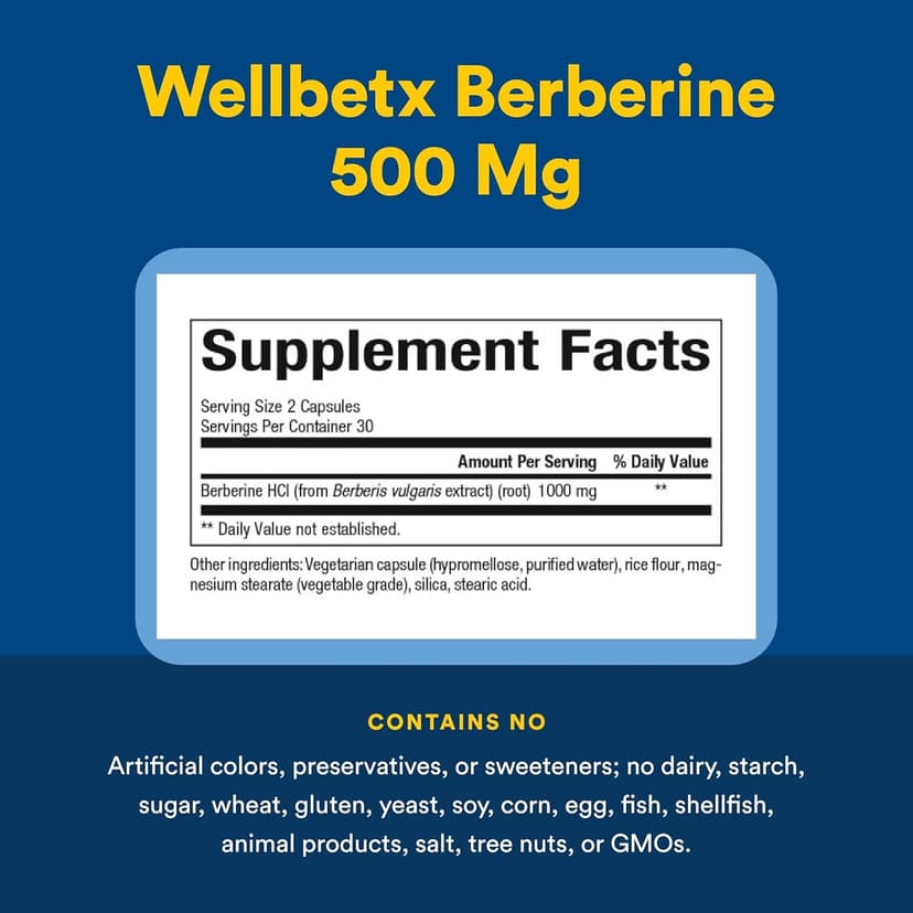 Natural Factors, WellBetX® 小檗鹼，60 粒素食膠囊（每粒膠囊 500 毫克）