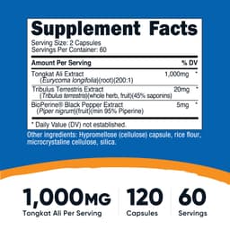 Nutricost, 東革阿里，1000 毫克，120 粒膠囊（每粒膠囊 500 毫克）