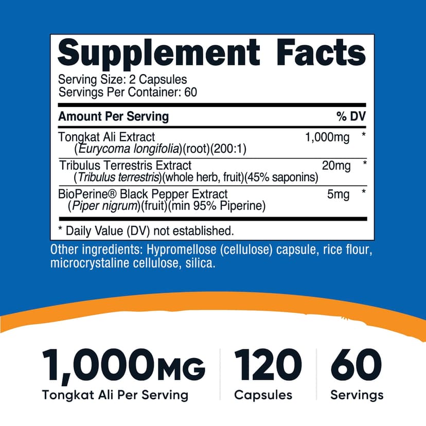 Nutricost, 東革阿里，1000 毫克，120 粒膠囊（每粒膠囊 500 毫克）