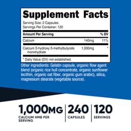 Nutricost, HMB，β-羥基-β-甲基丁酸，240 粒膠囊（每粒 500 毫克）