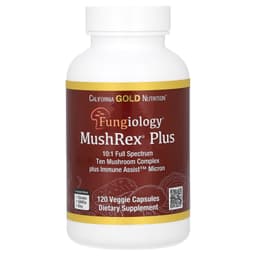 California Gold Nutrition, Fungiology，MushRex Plus 素食膠囊，多面十種蘑菇複合物，含姬鬆茸、白樺茸、蟲草和猴頭菇，120 粒