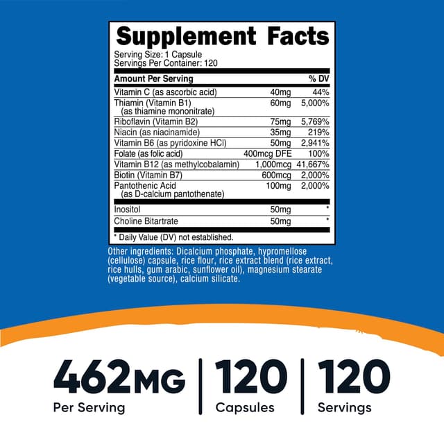 Nutricost, 維他命 B 複合物,120 粒膠囊