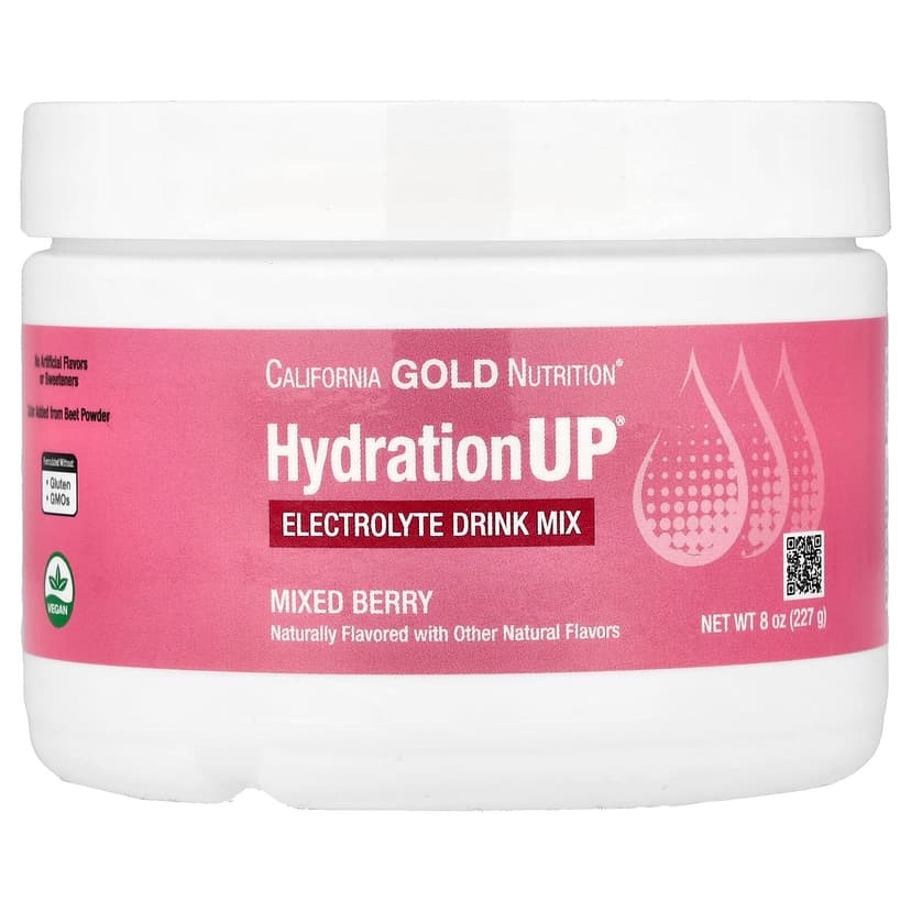 California Gold Nutrition, HydrationUP®,含鈣、鉀、維他命 C 與維他命 E,綜合莓果口味,8 盎司(227 克)