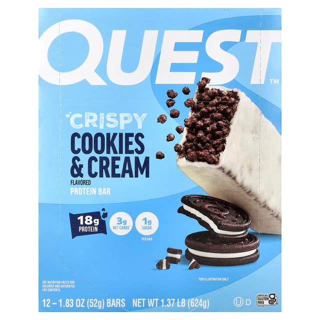 Quest Nutrition, 蛋白棒,脆奶油曲奇,12 根,每根 1.83 盎司(52 克)