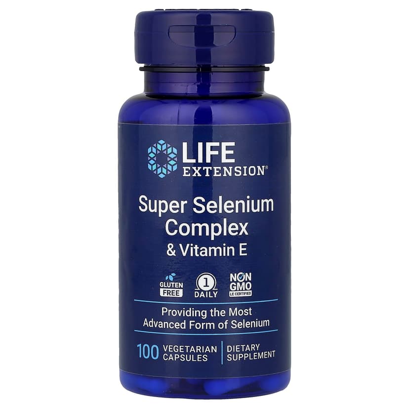 Life Extension, 特優複合硒素食膠囊,含維他命 E,200 微克,100 粒裝
