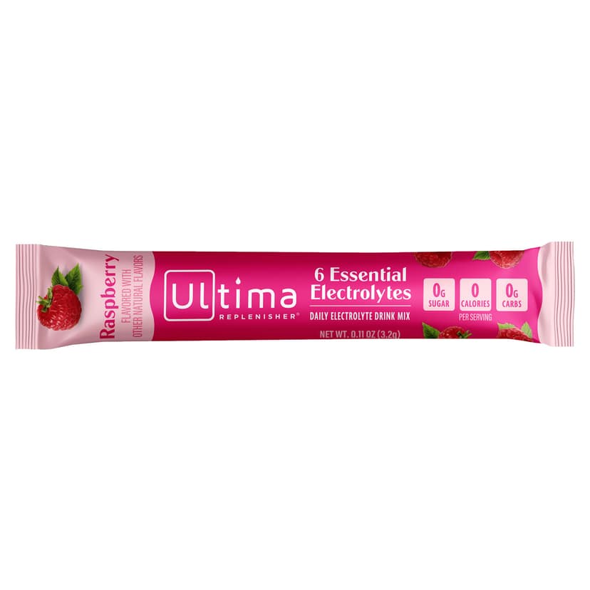 Ultima Replenisher, 6 種必需電解質,日常電解質混合飲品,樹莓味,10 條,每條 0.11 盎司(3.2 克)