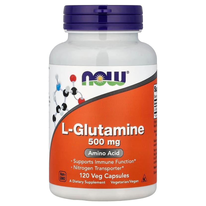 NOW Foods, L-谷氨酰胺,500 毫克,120 粒素食膠囊