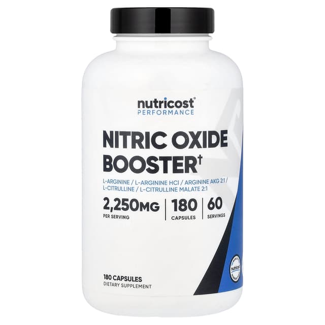 Nutricost, 表現,一氧化氮促進劑,180 粒膠囊