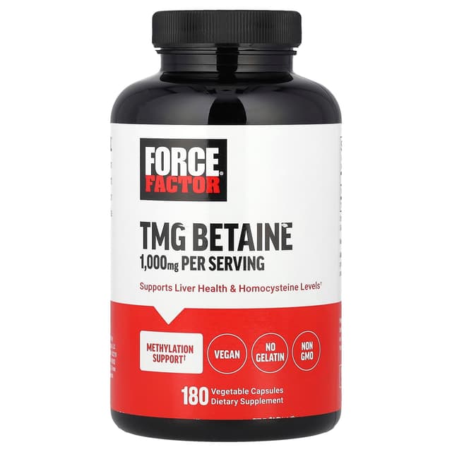 Force Factor, TMG 甜菜鹼,1000 毫克,180 粒素食膠囊(每粒膠囊 500 毫克)
