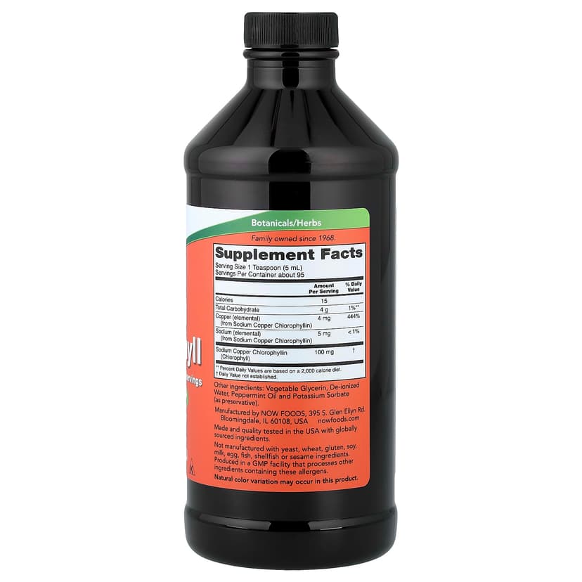 NOW Foods, 液體葉綠素,薄荷味,16 液量盎司(473 毫升)