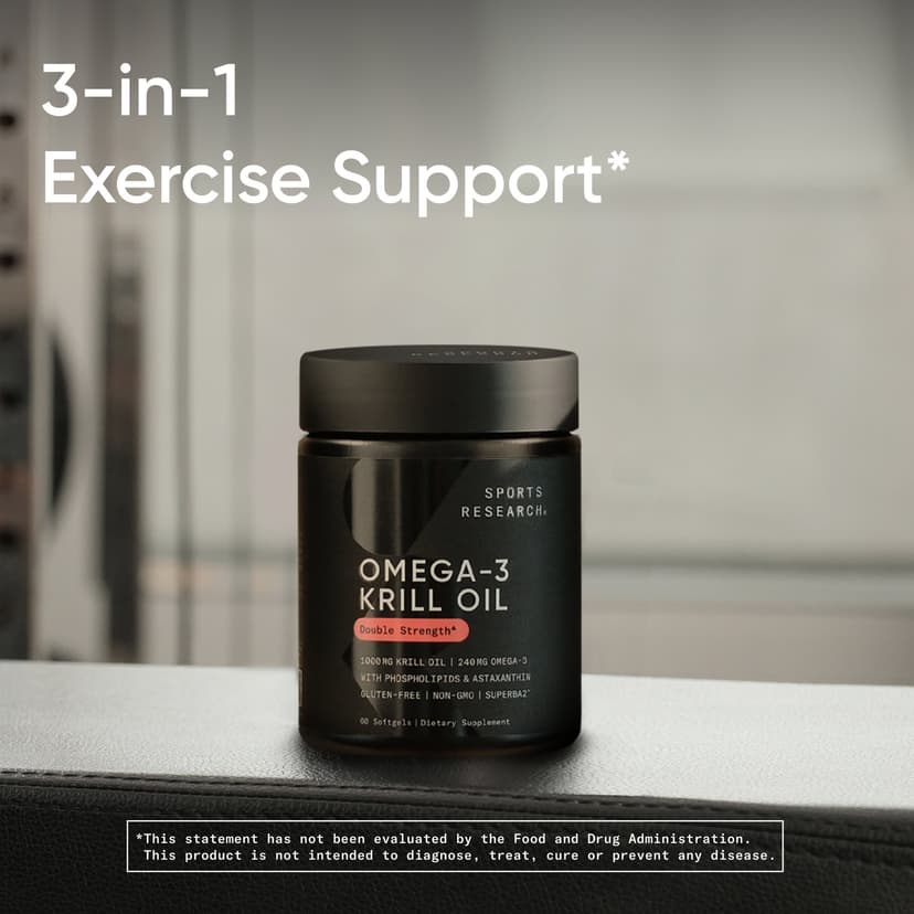Sports Research, Omega-3 磷蝦油,雙倍功效,1,000 毫克,60 粒軟凝膠