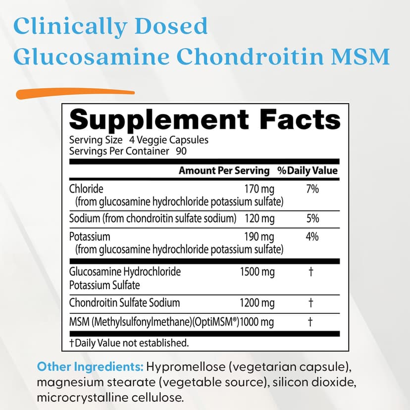 Doctor's Best, 葡萄糖胺軟骨素 MSM,360 粒素食膠囊