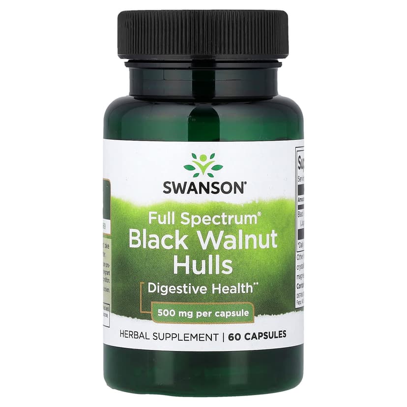 Swanson Vitamins, 多面® 黑胡桃殼,500 毫克,60 粒膠囊