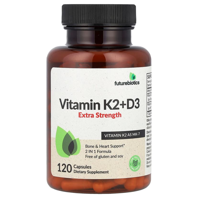Futurebiotics, 維他命 K2+D3,Extra Strength,120 粒膠囊