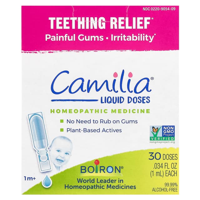 Boiron, Camilia®,出牙緩解,1 個月及以上,30 劑,每劑 0.034 液量盎司(1 毫升)