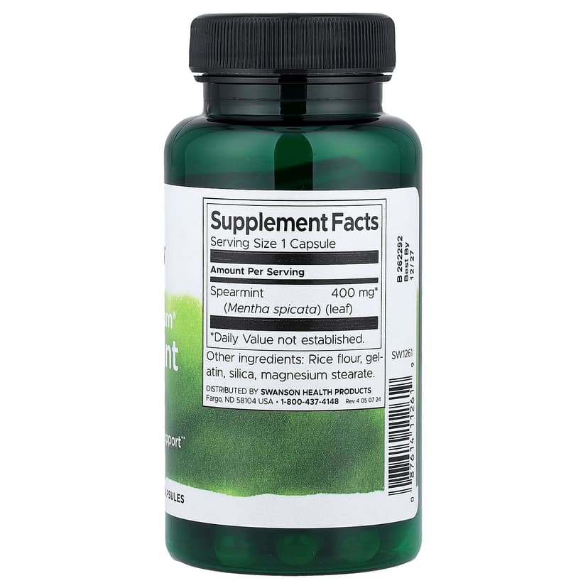 Swanson Vitamins, 多面® 薄荷葉,400 毫克,60 粒膠囊