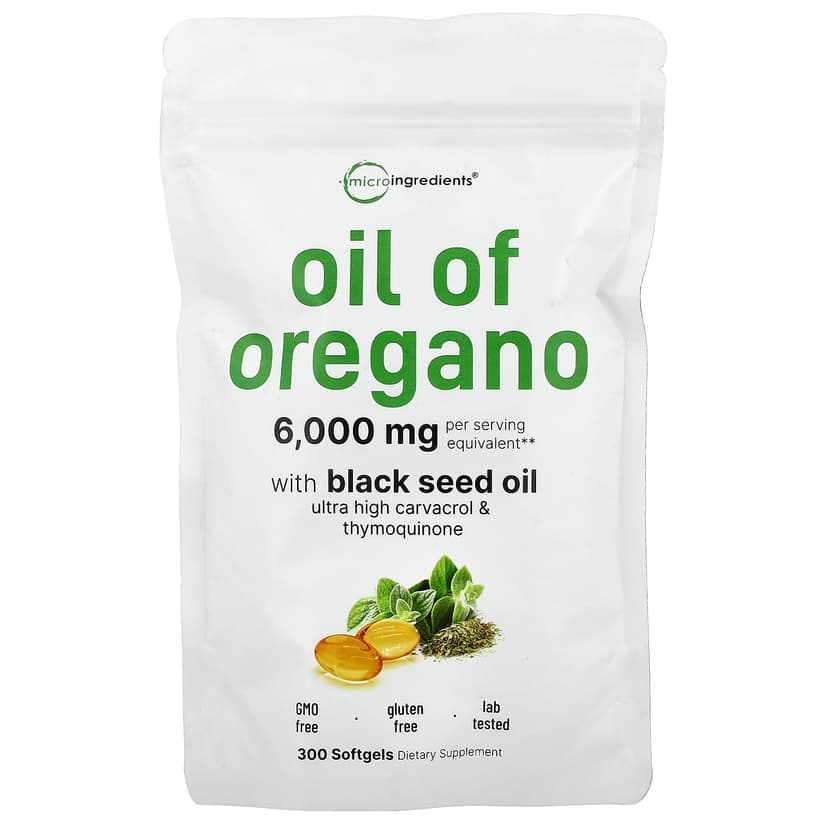 Micro Ingredients, 含黑籽油的牛至油,300 粒軟膠囊