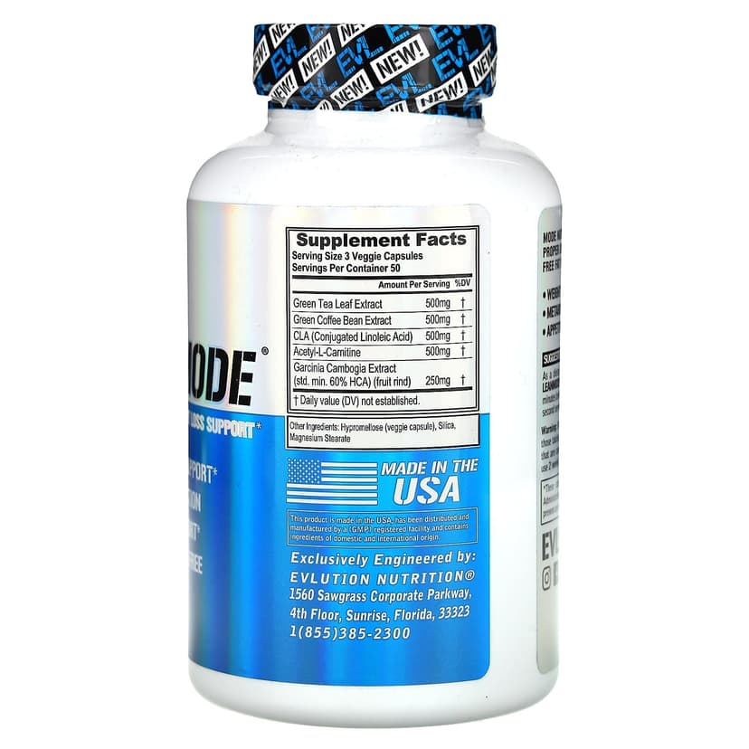 EVLution Nutrition, LeanMode,無興奮成分輕體幫助配方,150 粒素食膠囊