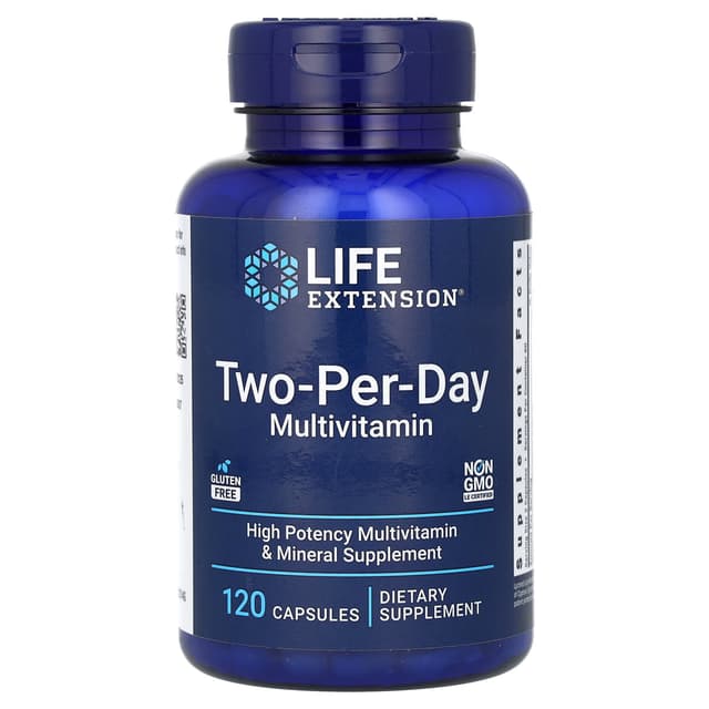 Life Extension, 每日兩粒複合維他命,120 粒膠囊