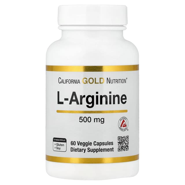 California Gold Nutrition, L-精氨酸,500 毫克,60 粒素食膠囊
