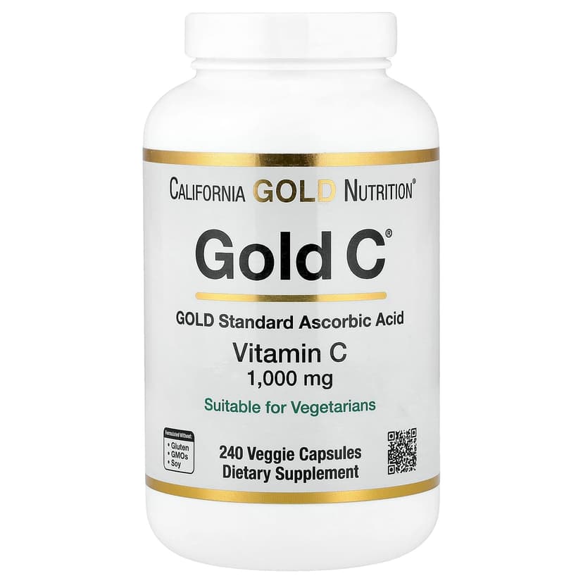 California Gold Nutrition, Gold C®,USP 級維他命 C,1,000 毫克,240 粒素食膠囊