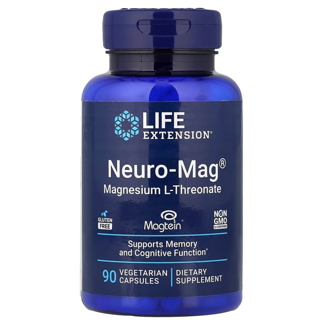 Life Extension, Neuro-Mag®,L-蘇糖酸鎂,90 粒素食膠囊(每粒膠囊 48 毫克)