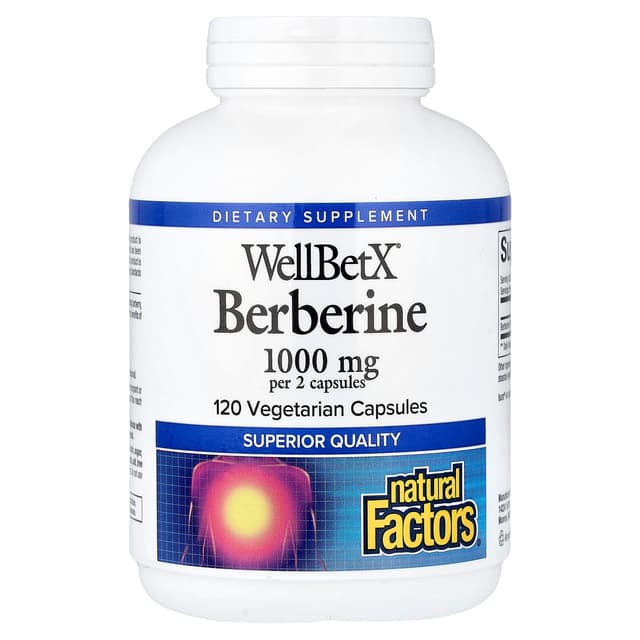 Natural Factors, WellBetX®,小檗鹼,120 粒素食膠囊(每粒膠囊 500 毫克)