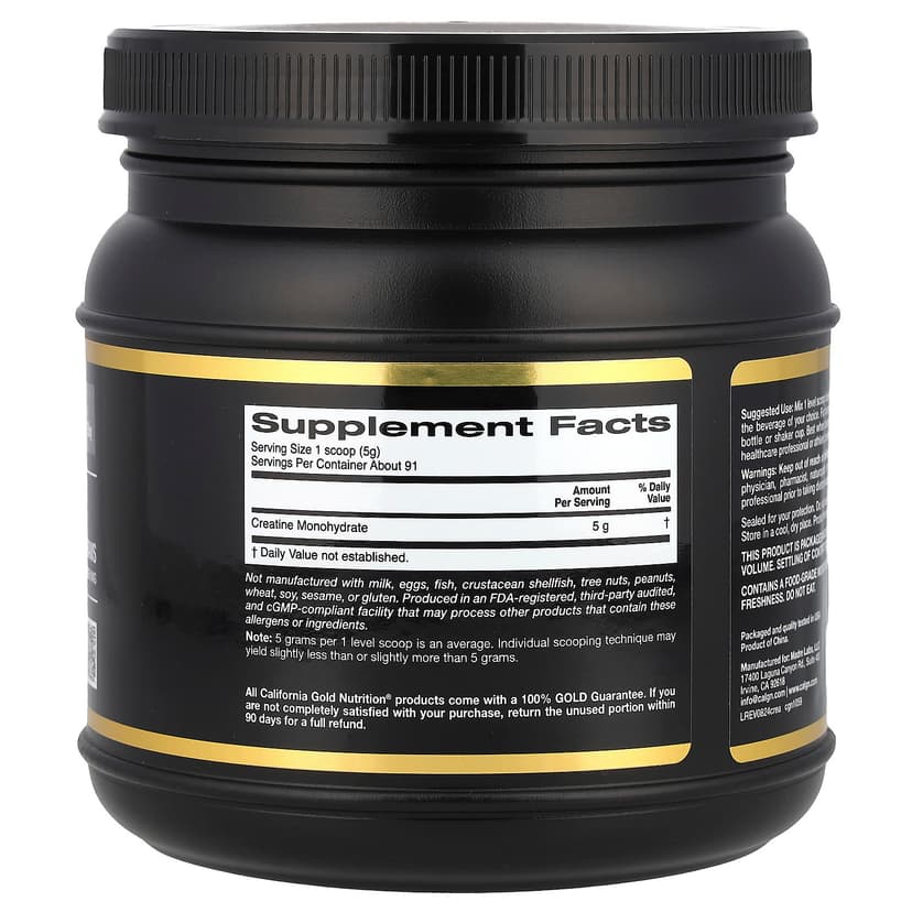 California Gold Nutrition, 運動,全一水肌酸,原味,1 磅(454 克)