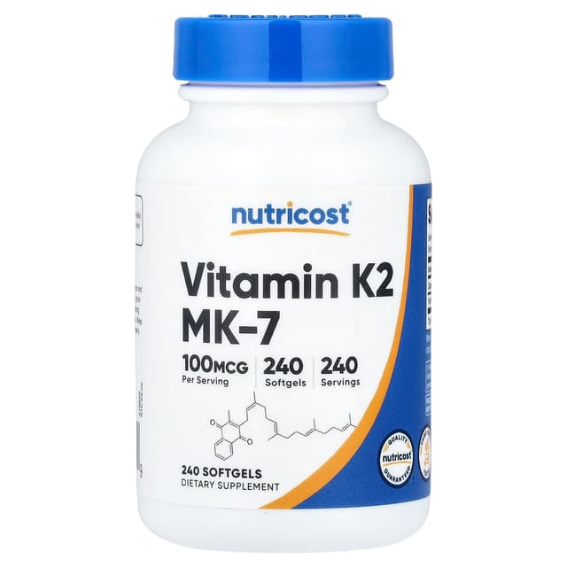 Nutricost, 維他命 K2 MK-7,100 微克,240 粒軟凝膠