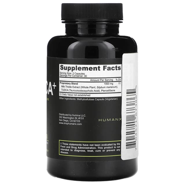 Humanx, Tudca+,1000 毫克,60 粒膠囊(每粒膠囊 500 毫克)