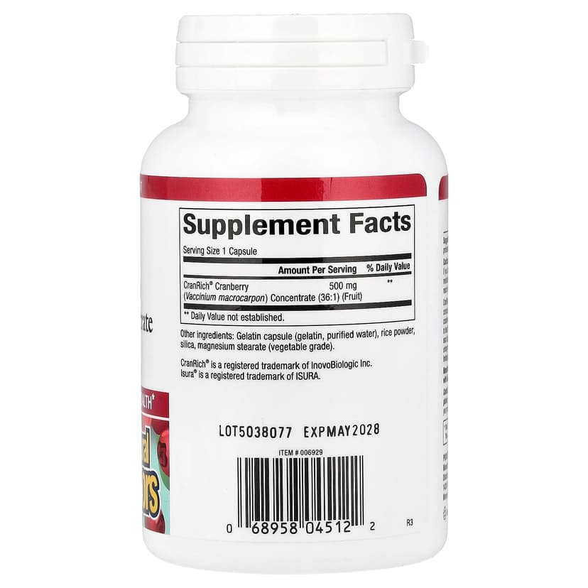Natural Factors, CranRich® 高濃度蔓越莓,特強型,500 毫克,90 粒膠囊
