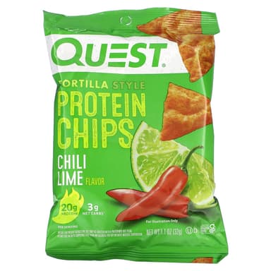 Quest Nutrition, 玉米餅蛋白質薯片,辣椒酸橙,8 袋,每袋 1.1 盎司(32 克)
