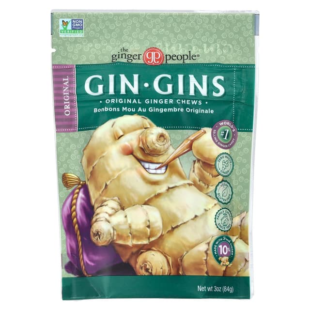 The Ginger People, Gin Gins®,姜咀嚼片,原味,3 盎司(84 克)