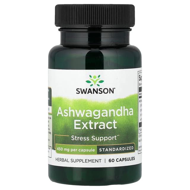 Swanson Vitamins, 南非醉茄提取物,標準化,450 毫克,60 粒膠囊