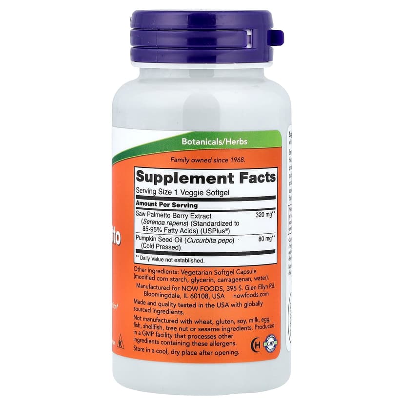 NOW Foods, 鋸棕櫚提取物,90 粒素食軟膠囊
