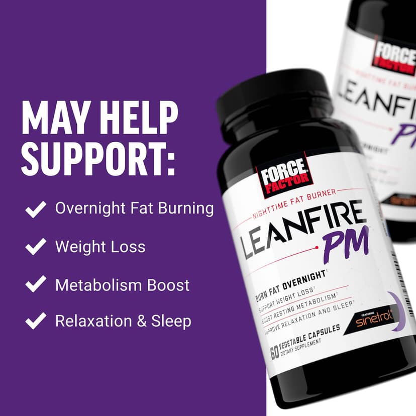 Force Factor, Leanfire PM,夜間脂肪消耗劑,60 粒素食膠囊