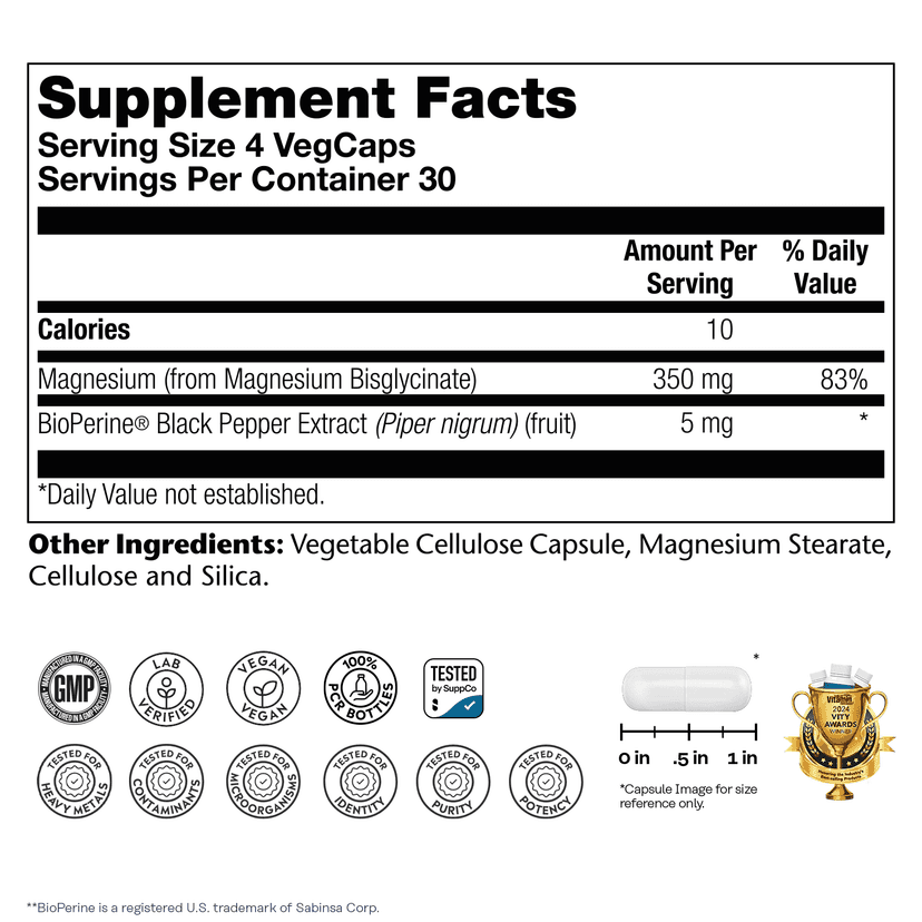 Solaray, 甘氨酸鎂,高吸收,120 粒素食膠囊