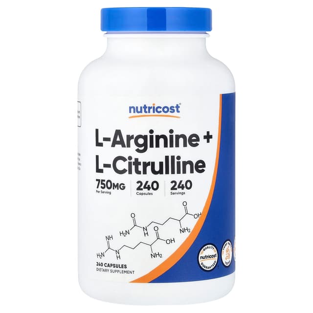 Nutricost, L-精胺酸 + L-瓜氨酸,240 粒膠囊