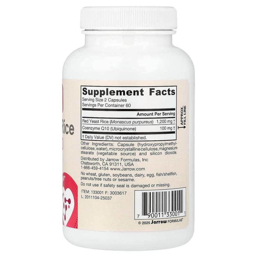 Jarrow Formulas, 紅曲米 + 輔酶 Q10,120 粒素食膠囊