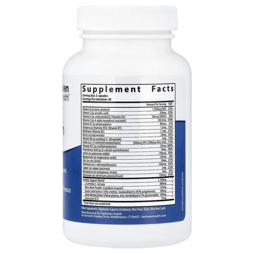 Fairhaven Health, FertilAid 男士專用多種維他命膠囊,90 粒