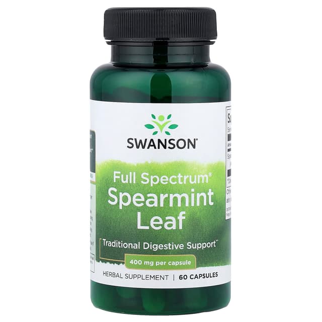 Swanson Vitamins, 多面® 薄荷葉,400 毫克,60 粒膠囊