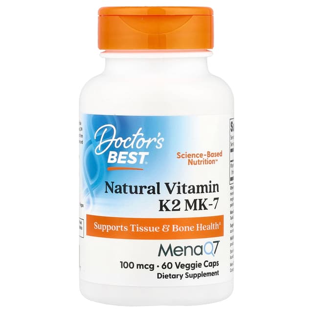 Doctor's Best, 天然維他命 K2 MK-7,含 MenaQ7,100 微克,60 粒素食膠囊