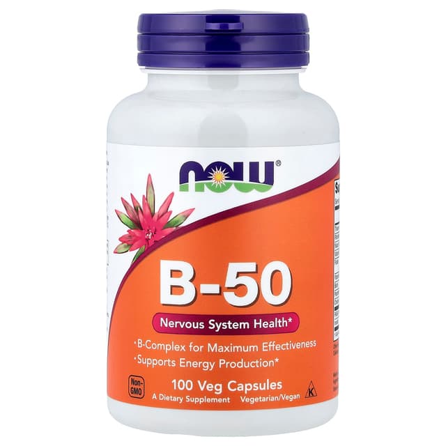 NOW Foods, 維他命 B-50,100 粒素食膠囊