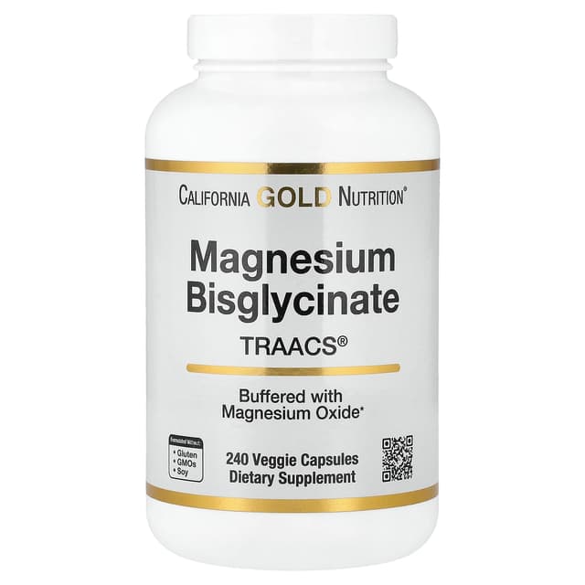 California Gold Nutrition, 雙甘氨酸鎂螯合物,Albion TRAACS®,240 粒素食膠囊(每粒膠囊 100 毫克)
