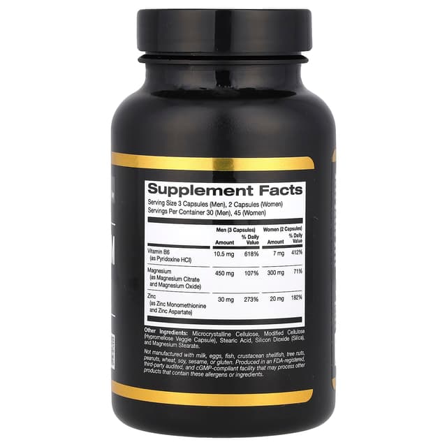 California Gold Nutrition, 運動系列,鋅、鎂和維他命 B6,90 粒素食膠囊