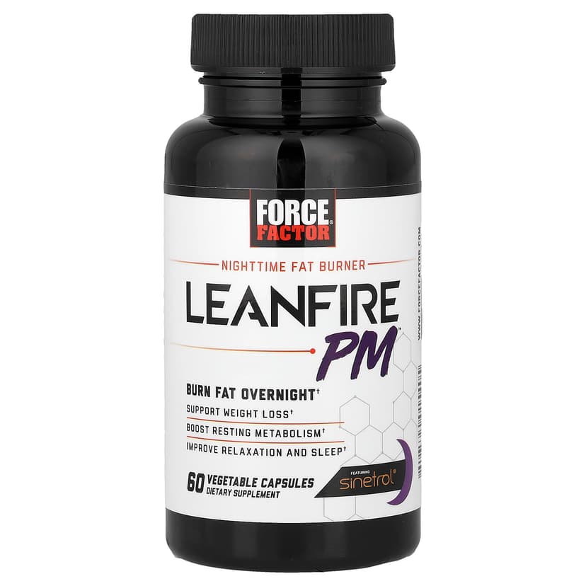 Force Factor, Leanfire PM,夜間脂肪消耗劑,60 粒素食膠囊