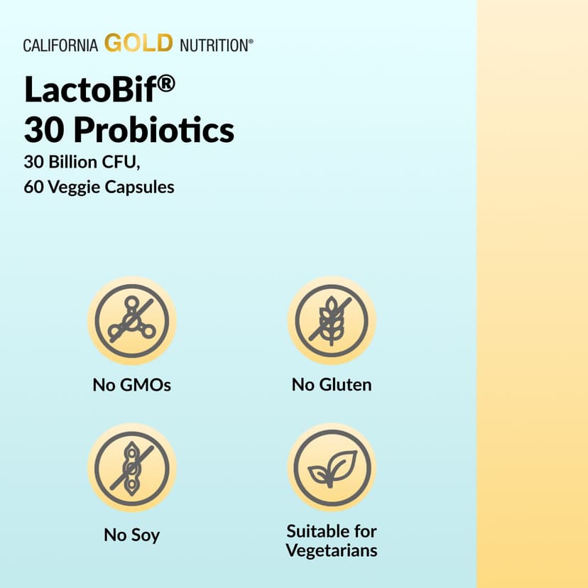 California Gold Nutrition, LactoBif® 30 益生菌,300 億 CFU,120 粒素食膠囊
