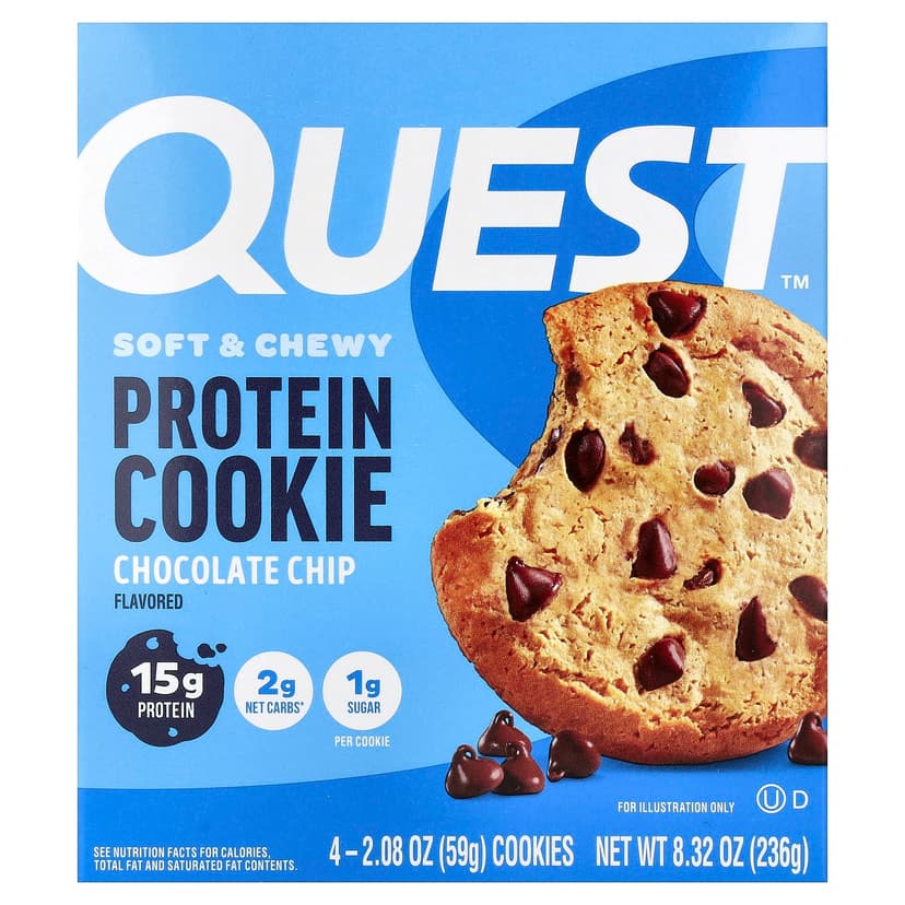 Quest Nutrition, 蛋白餅乾,巧克力碎,4 包,每包 2.08 盎司(59 克)